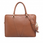 Preview: Briefcase made of grained calf leather brown contrast stitching